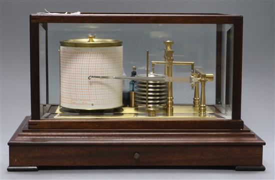 A mahogany cased barograph